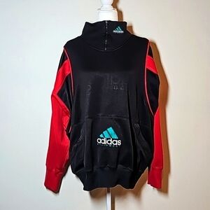 VTG Adidas Equipment Sweatshirt Jacket Jogger Pullover Quarter Zip Big Logo XL